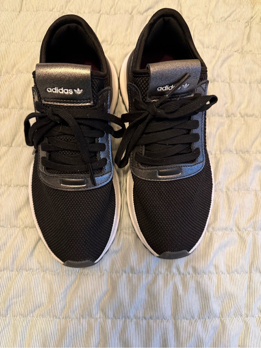 adidas Black Sneakers with Silver Accents